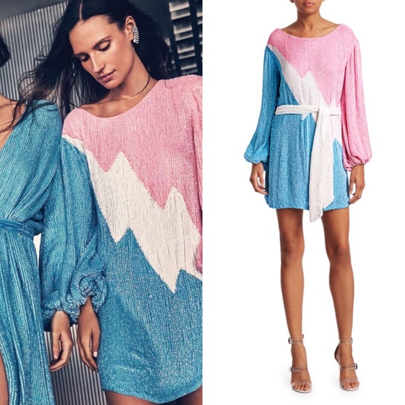 [Retrofête] Grace Sequin Colorblock Mini Dress - Picture 3 of 5